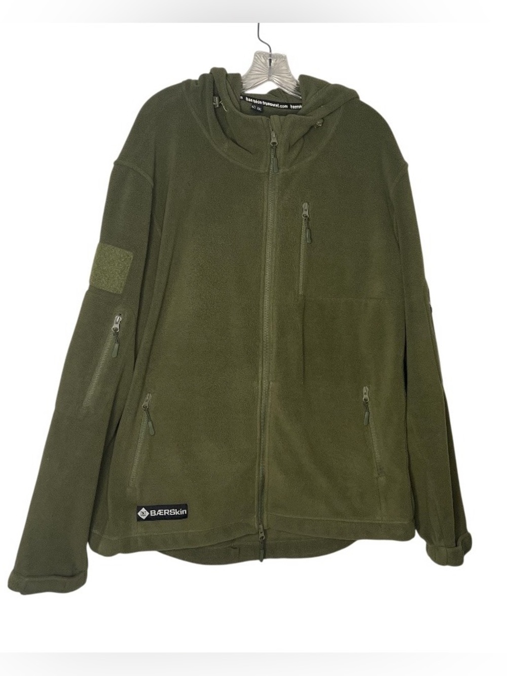 BAERSKIN Tactical Fleece Jacket 1.0 Green Hooded Full Zip Mens Size 2XL